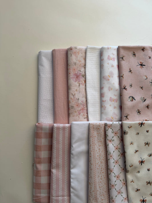 Custom Fabric Banner / Daisy Collection-pinks, butterflies florals