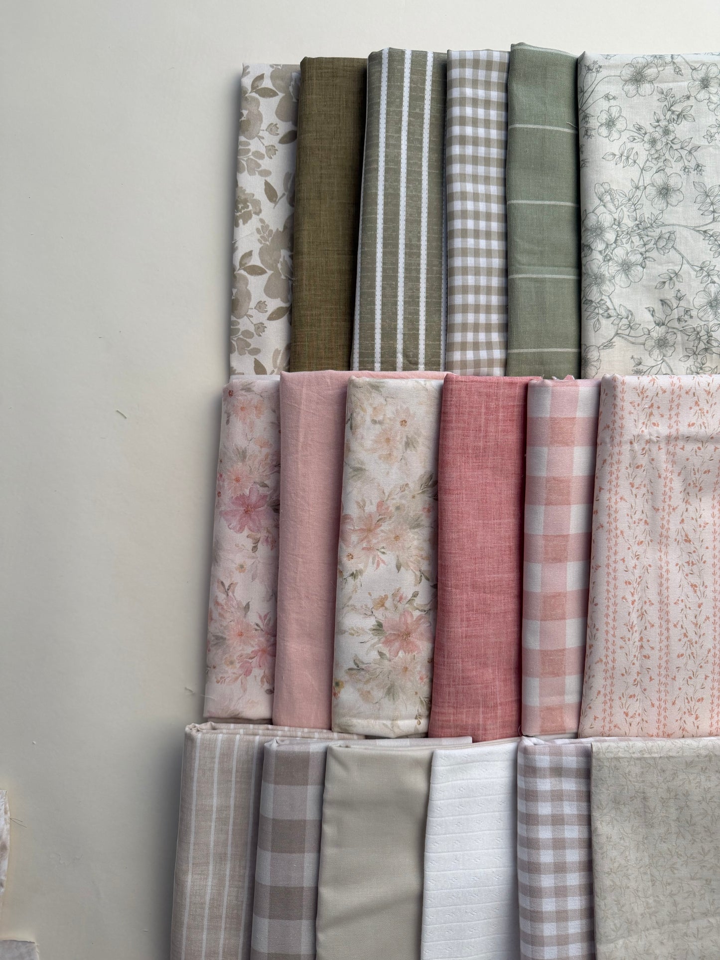 Custom Fabric Banner / Romilly Collection- pinks & greens stripes & florals