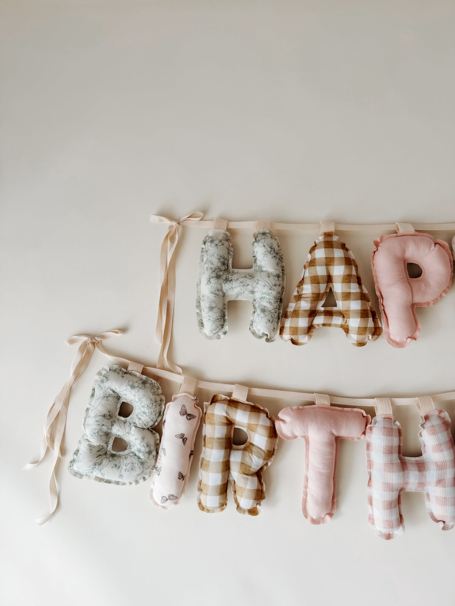 Custom Happy Birthday Fabric Banner | Puffy Letter Nursery Decor