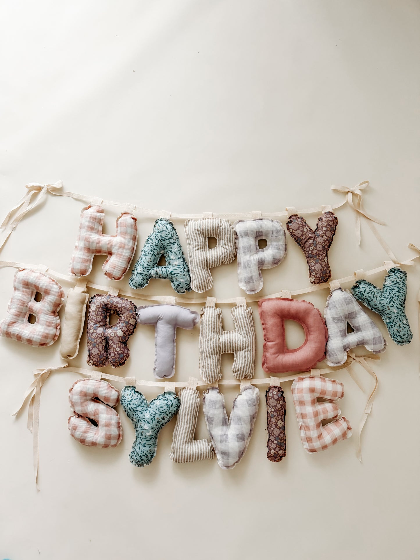 Custom Happy Birthday Fabric Banner | Puffy Letter Nursery Decor