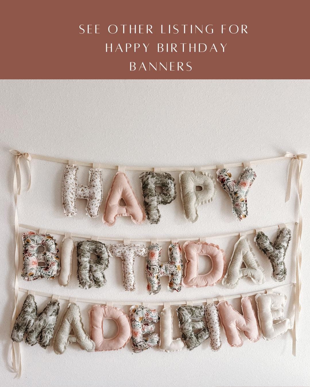 Fabric Name Banner | Construction Truck Nursery Decor, Baby Shower Gift
