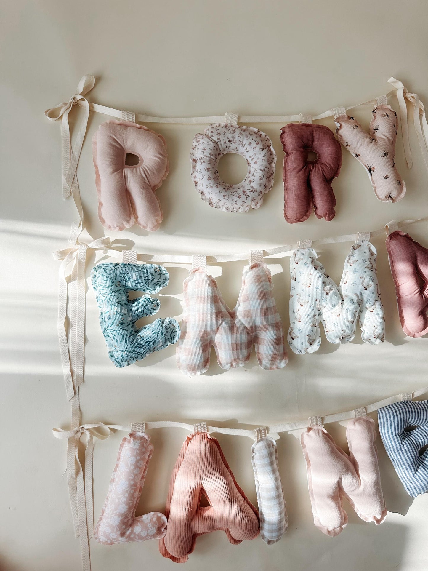 Puffy Fabric Name Banner | 3D Letters Nursery Decor, Birthday Garland