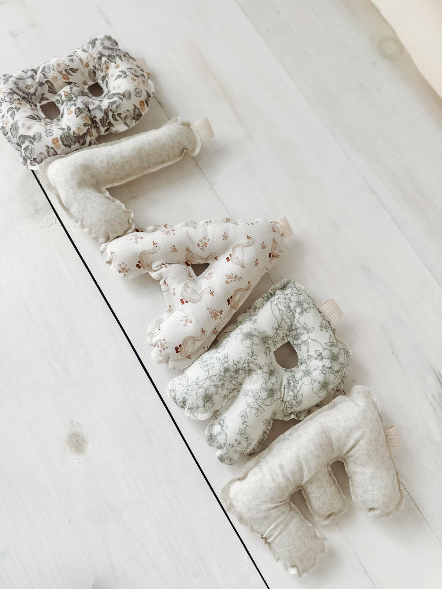Fabric Name Banner | Puffy Letters Nursery Decor, Baby Shower Gift