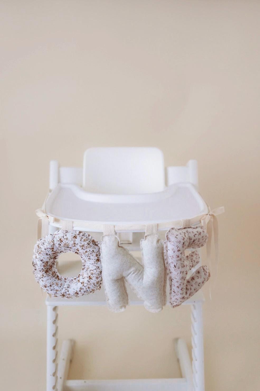 Custom Fabric High Chair Banner | Puffy Letters Nursery Decor | Handmade Birthday Garlands | Number Banner