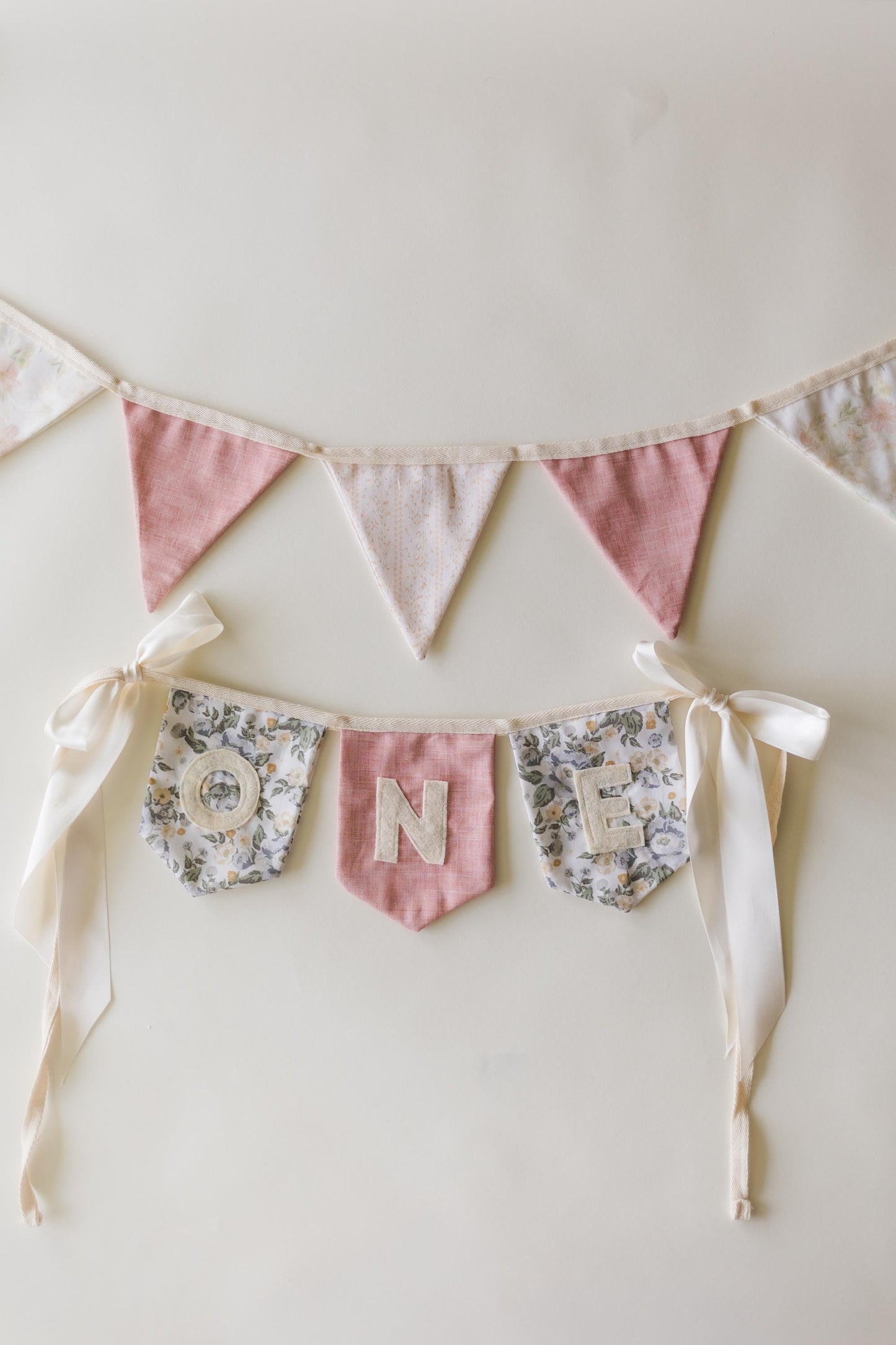 Custom Fabric High Chair Banner | Birthday Bunting Garland, Nursery Decor