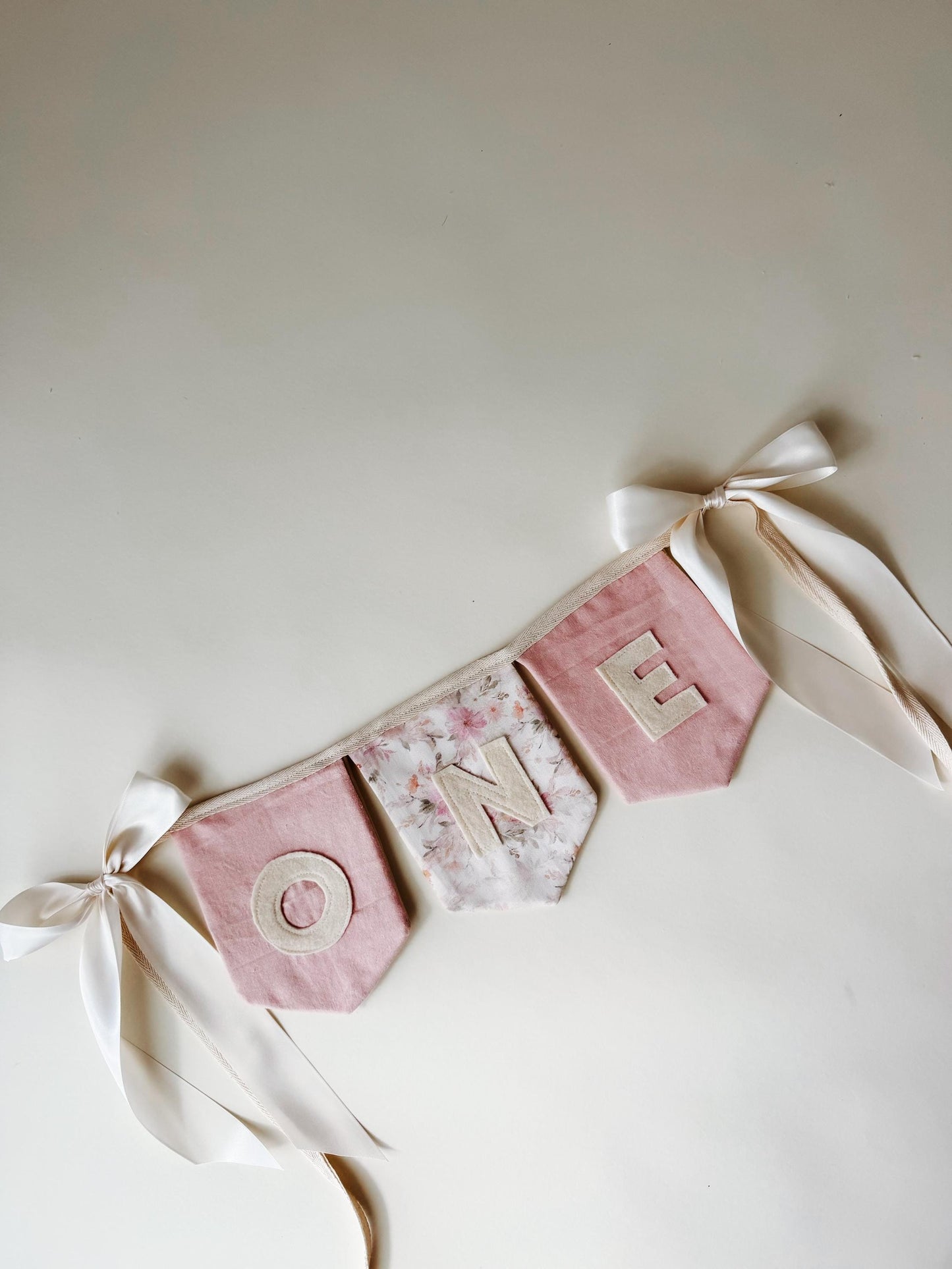 Custom Fabric High Chair Banner | Birthday Bunting Garland, Nursery Decor