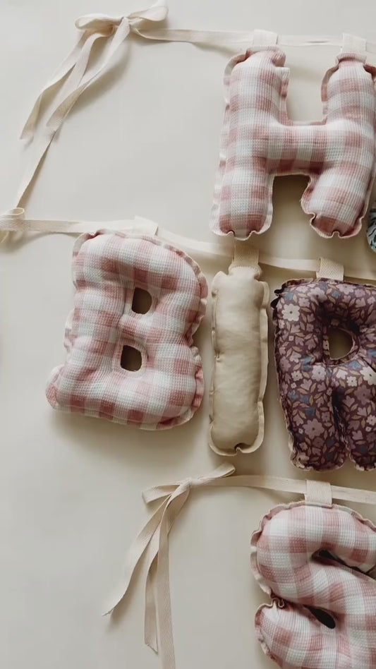 Custom Happy Birthday Fabric Banner | Puffy Letter Nursery Decor